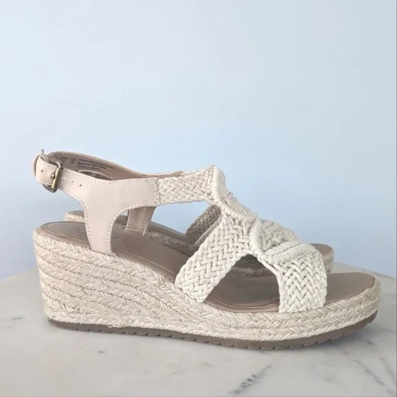 Soul Naturalizer Oasis Espadrille Wedge Macrame Sandals Cream Crochet Womens 8.5 - Picture 6 of 12